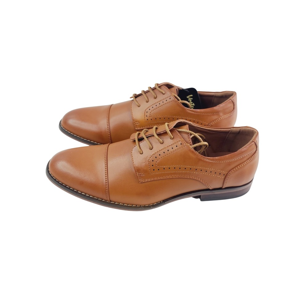 Vostey Brand Leather Dress Shoes, Men, Size 11,Tan Color.